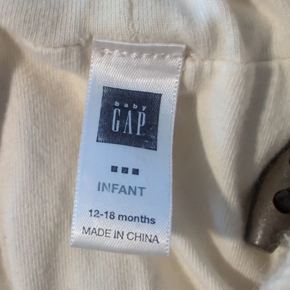 Y2K vintage baby Gap cream wool Hooded cable knit Sweater jacket Toggle Closures